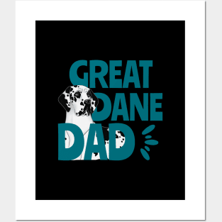 Harlequin Great Dane Dad, Original Digital Illustration II, The Perfect Gift For Dad! Posters and Art